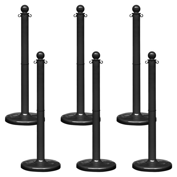Mr. Chain Black Medium Duty Stowable Stanchion, 6PK 93703-6 - main